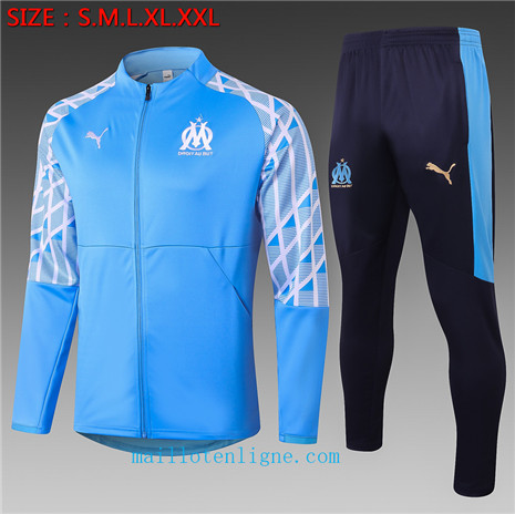 Thai Ensemble foot Marseille Enfant Veste Survetement Bleu Clair 2020 2021