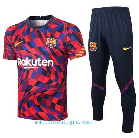 Thai Maillot Training Barcelone Violet/Rouge Rayon 2020 2021