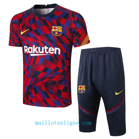 Thai Maillot Training Barcelone 3/4 Violet/Rouge Rayon 2020 2021