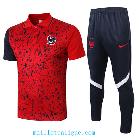 Thai Maillot Training POLO France Rouge Rayon 2020 2021