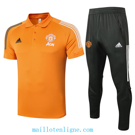 Thai Maillot Training POLO Manchester United Orange 2020 2021