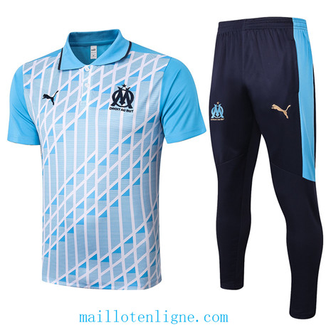 Thai Maillot Training POLO Marseille Bleu Clair 2020 2021