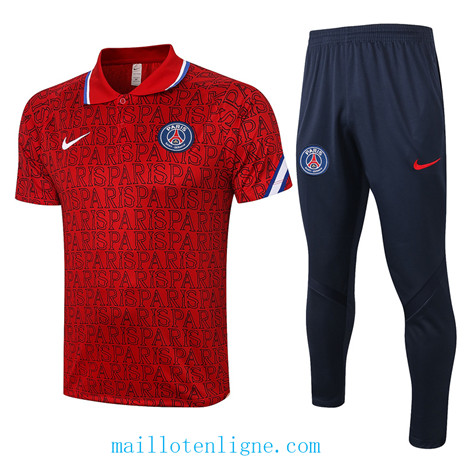 Thai Maillot Training POLO PSG Rouge Paris 2020 2021