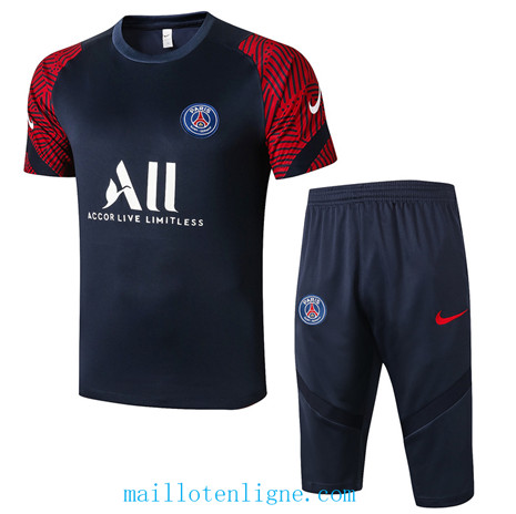 Thai Maillot Training PSG 3/4 Bleu Marine/Rouge 2020 2021