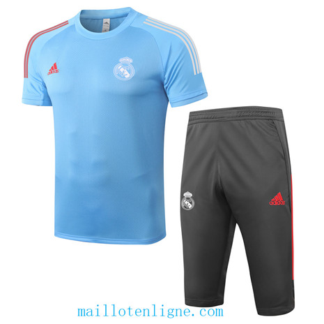 Thai Maillot Training Real Madrid 3/4 Bleu Clair 2020 2021