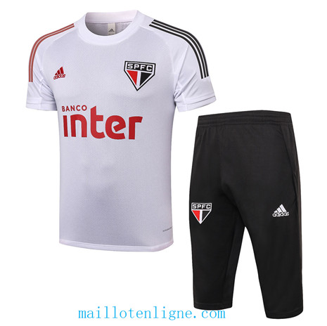 Thai Maillot Training Sao Paulo 3/4 Blanc 2020 2021