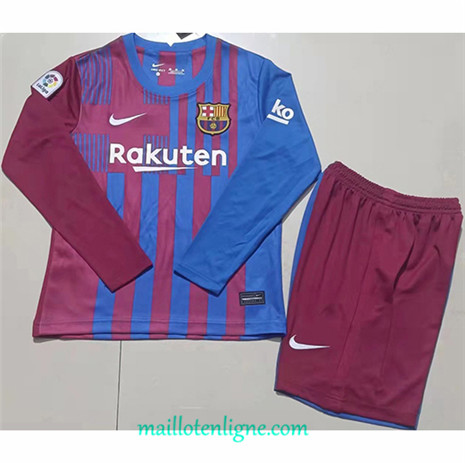 Thai Maillot Barcelone Enfant Domicile Manche Longue 2021 2022