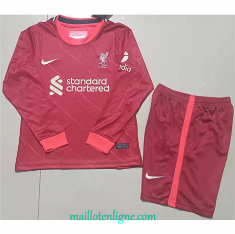 Thai Maillot Liverpool Enfant Domicile Manche Longue 2021 2022