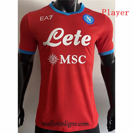 Thai Maillot Player Naples Third Rouge 2021 2022