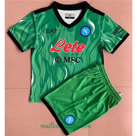 Thai Maillot Naples Enfant Gardien de but Vert 2021 2022