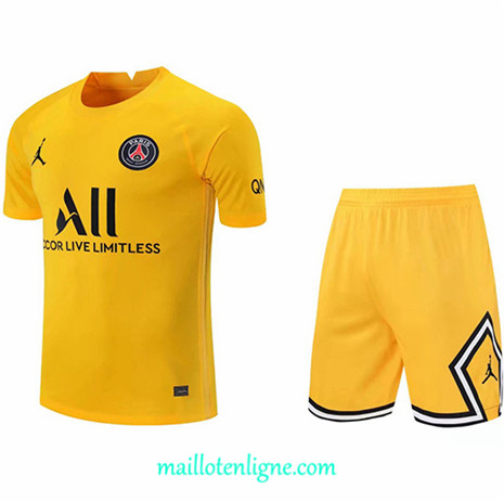 Thai Maillot PSG training + short Jaune 2021 2022