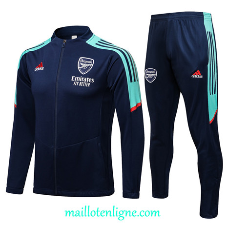 Thai Ensemble foot Arsenal Veste Survetement champions league Bleu Marine 2021 2022