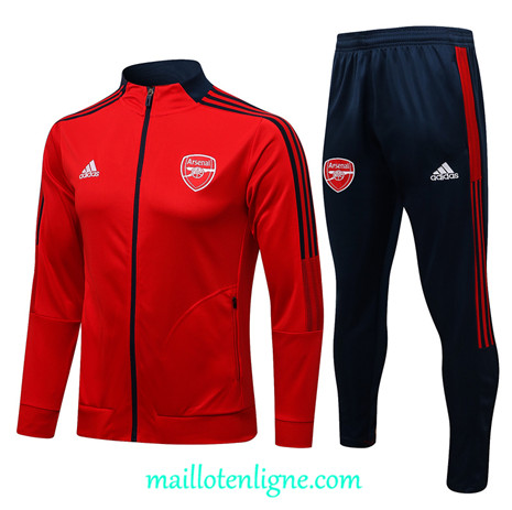 Thai Ensemble foot Arsenal Veste Survetement Rouge/Bleu Marine 2021 2022