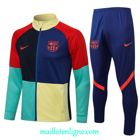 Thai Ensemble foot Barcelone Veste Survetement Jaune/Rouge/Bleu/vert 2021 2022