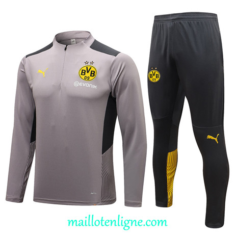 Thai Ensemble foot Borussia Dortmund Survetement Gris Clair 2021 2022