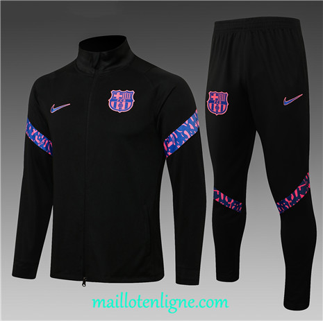 Thai Ensemble foot Barcelone Enfant Veste Survetement Noir 2021 2022