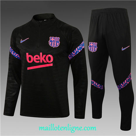 Thai Ensemble foot Barcelone Enfant Survetement Noir 2021 2022