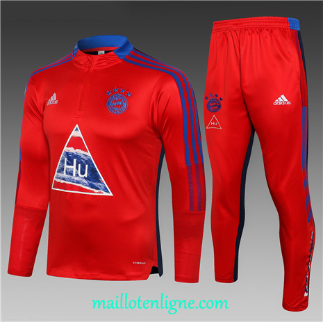 Thai Ensemble foot Bayern Munich Enfant Survetement Rouge/Bleu 2021 2022