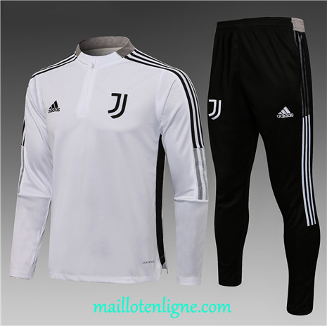 Thai Ensemble foot Juventus Enfant Survetement Blanc 2021 2022