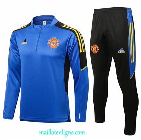 Thai Ensemble foot Manchester United Survetement champions league Bleu 2021 2022