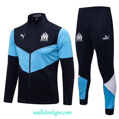 Thai Ensemble foot Marseille Veste Survetement Bleu Marine 2021 2022