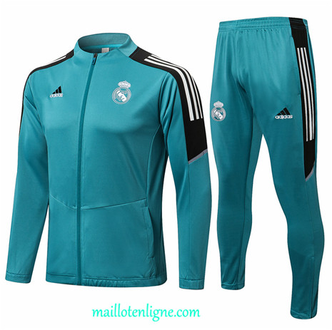 Thai Ensemble foot Real Madrid Veste Survetement Bleu/Noir 2021 2022