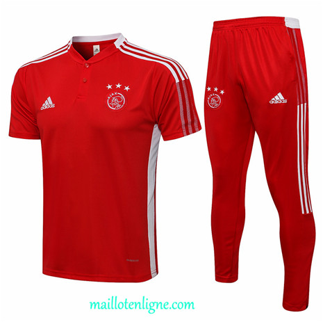 Thai Maillot Ensemble Polo Ajax Training Rouge 2021 2022