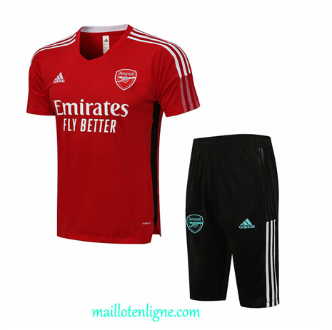 Thai Maillot Ensemble Arsenal Training 3/4 Rouge 2021 2022