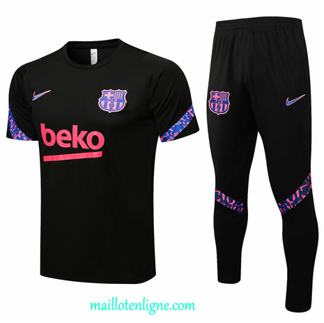 Thai Maillot Ensemble Barcelone Training Noir 2021 2022