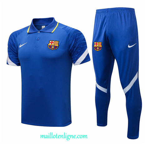 Thai Maillot Ensemble Polo Barcelone Training Bleu 2021 2022