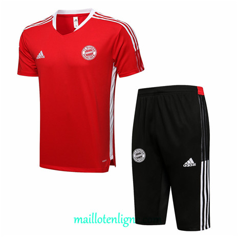 Thai Maillot Ensemble Bayern Munich Training 3/4 Rouge 2021 2022