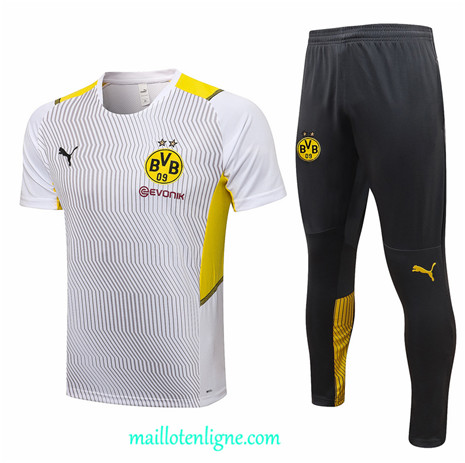 Thai Maillot Ensemble Borussia Dortmund Training Blanc 2021 2022