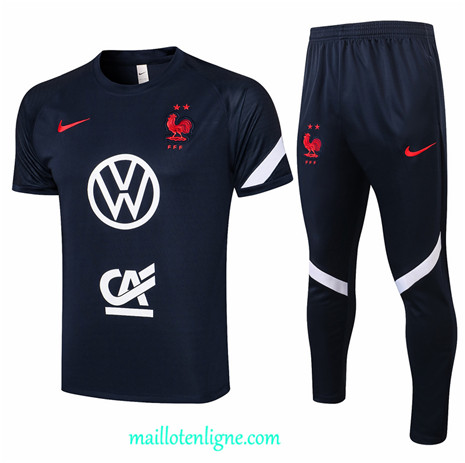 Thai Maillot Ensemble France Training Bleu Marine 2021 2022