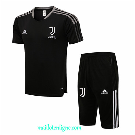 Thai Maillot Ensemble Juventus Training 3/4 Noir 2021 2022