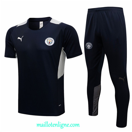 Thai Maillot Ensemble Manchester City Training Bleu Marine 2021 2022