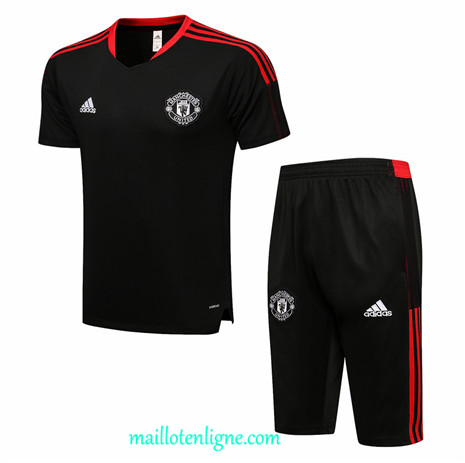 Thai Maillot Ensemble Manchester United Training 3/4 Noir 2021 2022