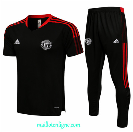 Thai Maillot Ensemble Manchester United Training Noir 2021 2022