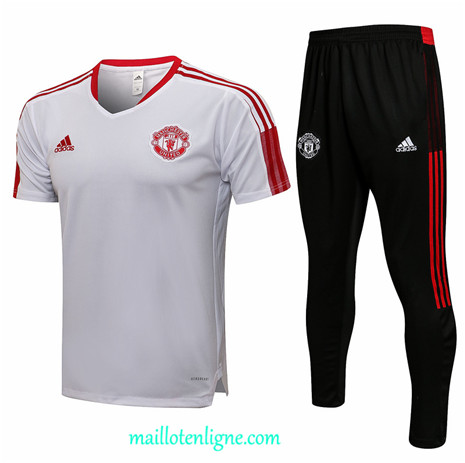 Thai Maillot Ensemble Manchester United Training Blanc/Rouge 2021 2022