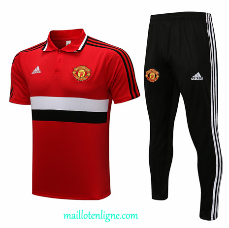 Thai Maillot Ensemble Polo Manchester United Training Rouge/Noir/Blanc 2021 2022