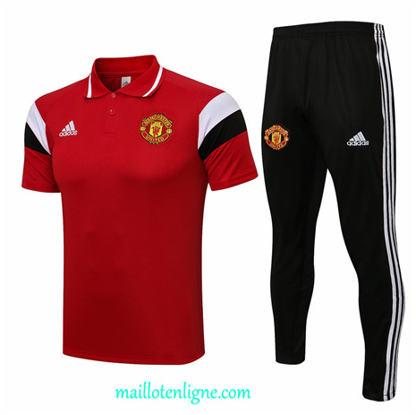 Thai Maillot Ensemble 2021 2022 Polo Manchester United Training Rouge/Noir/Blanc