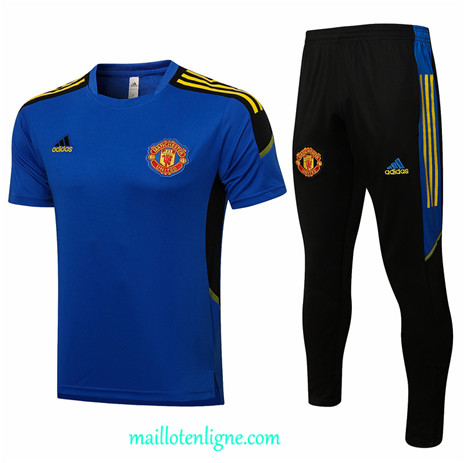 Thai Maillot Ensemble Manchester United Trainingchampions league Bleu 2021 2022