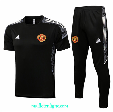 Thai Maillot Ensemble Manchester United Trainingchampions league Noir/Blanc 2021 2022