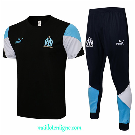 Thai Maillot Ensemble Marseille Training Noir 2021 2022