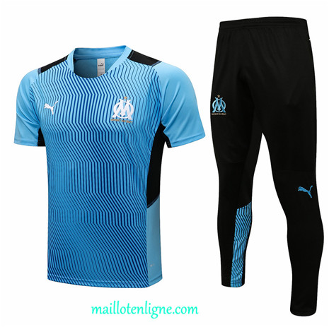 Thai Maillot Ensemble Marseille Training Bleu Clair 2021 2022