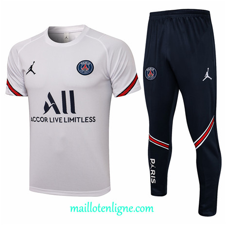 Thai Maillot Ensemble Jordan PSG Training Blanc 2021 2022