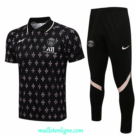 Thai Maillot Ensemble PSG Training Noir 2021 2022