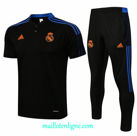 Thai Maillot Ensemble Polo Real Madrid Training Noir 2021 2022