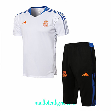 Thai Maillot Ensemble Real Madrid Training 3/4 Blanc 2021 2022