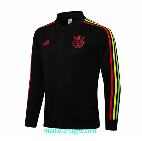 Thai Veste foot Ajax Noir Col bas 2021 2022