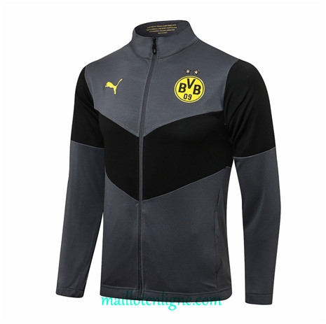 Thai Veste foot Borussia Dortmund Gris foncé Col Haut 2021 2022